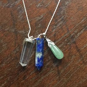 Natural Stone Charm Necklace